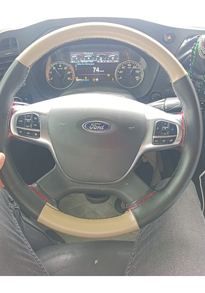 Dikişli Direksiyon Kılıfı Bej / Siyah Siyah Dikişli F.ord Fmax İcin Renkli