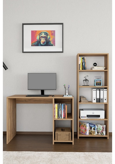 Kitaplıklı Çalışma Masası Bilgisayar Masası Raflı Öğrenci Ofis Masası 5 Raflı Ders Çalışma Masası Atlantik Çam Kitaplıklı Çalışma Masası Bilgisayar Masası Raflı Öğrenci Ofis Masası 5 Raflı Ders Çalışma Masası Atlantik Çam