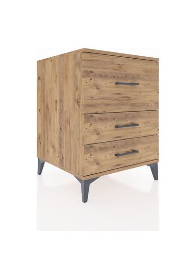 Kronos Komodin 3 Çekmeceli 60x59x80 Çam-çam Çam