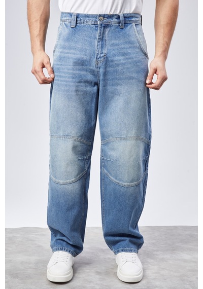 Cedy Denim Cedy Denım Yüksek Kalite Erkek Yüksek Bel Skater Baggy Jeanpantolon C362 Açık Mavi