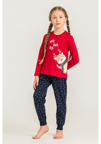 Rolypoly Ho Ho Ho Deer Anne Kız Kırmızı Uzun Kol Pijama Takım Rp3934-a-v1 Rp3934-a-v1