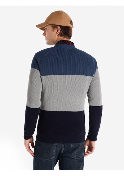 Colin's Colins Regular Fit Bisiklet Yaka Çizgili Lacivert Erkek Kazak Cl1066283 Lacivert