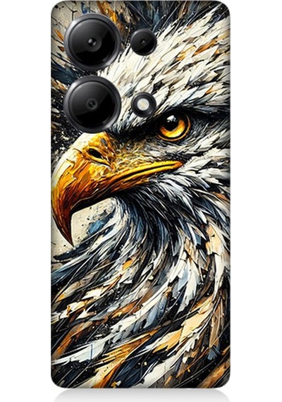 Xiaomi Redmi Note 13 Pro 4g Uyumlu Detaylı Kartal Bakışı Desenli Silikon Kılıf Çok Renkli