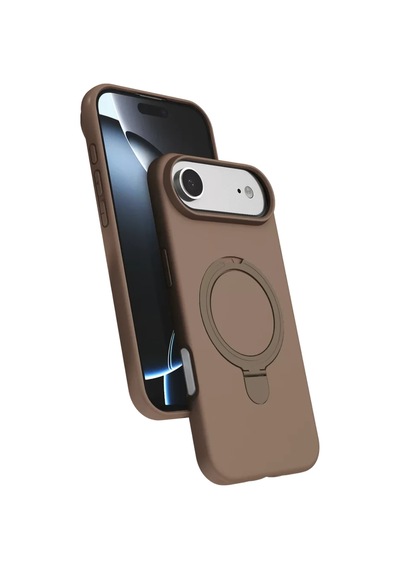 Newface Apple Uyumlu iPhone 17 Air Regal Magsafe Standlı Kapak - Çöl Titanyum Arka Kapak