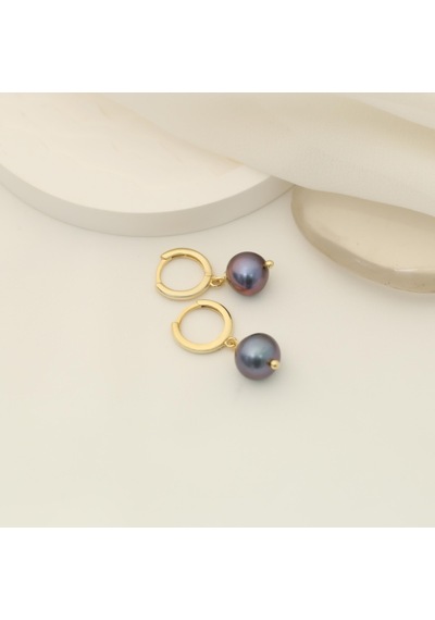 925 Ayar Gümüş Barock Ocean Blue Tatlısu İncisi Küpe-10mm
