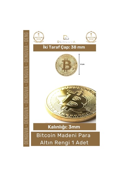 Bitcoin Koleksiyonluk Demir Şık Kripto Hatıra Madalyon Fiziksel Bitcoin Madeni Altın Rengi - 1 Adet