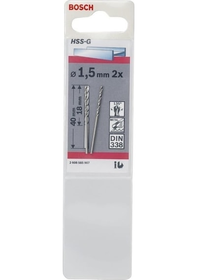 Bosch HSS-G 1.5x40 mm 2 li Metal Delme Ucu 2608585907