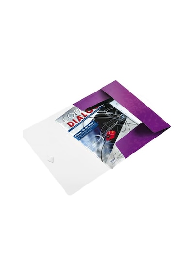 45990062 Wow A4 İnce Lastikli 3 Katlı Dosya, Metalik Mor