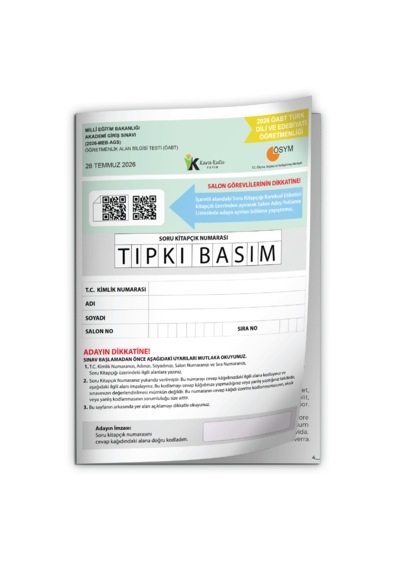 2026 Meb-ags Öabt Türk Dili Ve Edebiyatı Öğretmenliği Ösym Tıpkı Basım Kitapçığı Tg Deneme