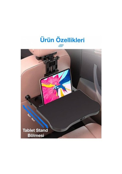 Coofbe Premium Araç Koltuk Arkası Masa Araç Laptop Standı Araç Yeme İçme Masası Standı Araç Standı