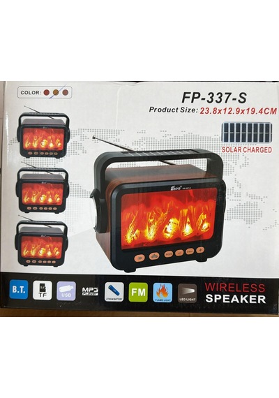 Fepe Fmfp-337s Solar Güneş Panelli Şömineli - Bluetooth - Usb - Şarjlı Nostaljik Radyo