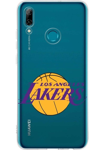 Huawei P Smart 2019 Uyumlu Kapak La Lakers Tasarımlı Şeffaf Silikon Kılıf Şeffaf