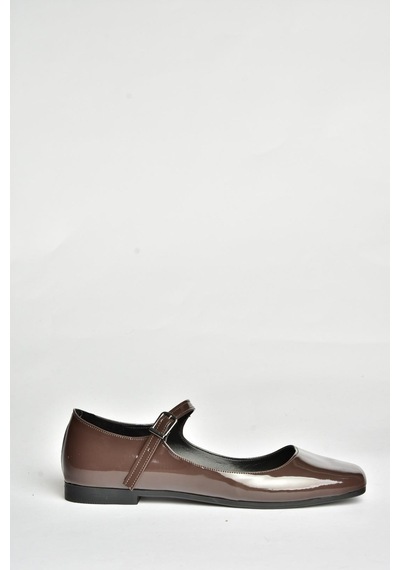 Fox Shoes S726252508 Kadın Babet - Kahverengi Rugan