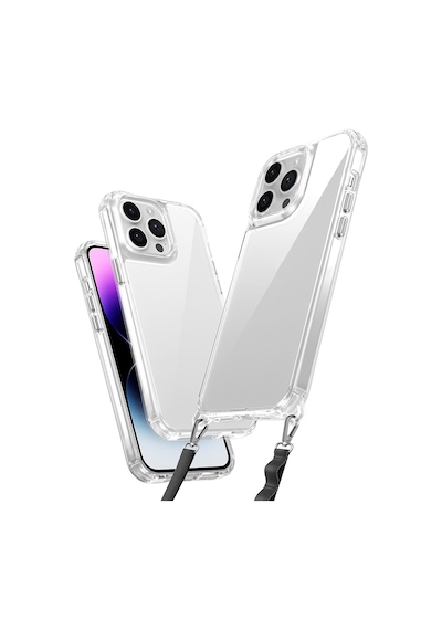 Apple Uyumlu iPhone 14 Pro Max Uyumlu Kılıf Aihttgli Takılabilir Askı Aparatlı Zore Snap Silikon Kapak-şeffaf Şeffaf -