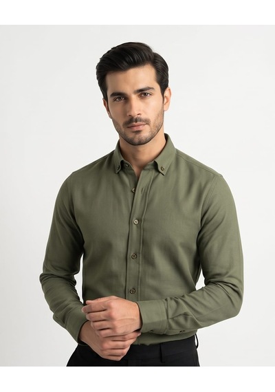 Özeniş Erkek Cepsiz Pamuklu Uzun Kollu Oxford Slim Fit Gömlek Siyah