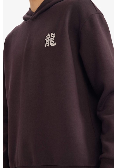 Defacto Boxy Fıt Kapüşonlu Baskılı Sweatshirt F8188ax26spbn337 Kahve-bn337