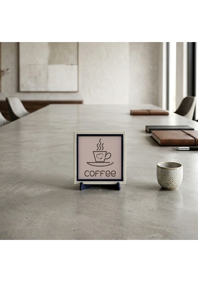 Coffee Ve Kalp Figürlü Şık Dekoratif Obje, Yaşam Alanınızı Zenginleştiren Modern Aksesuar 10x10 Cm