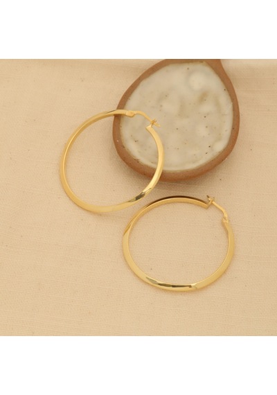 925 Ayar Gümüş 4mm Halka Küpe - 37mm