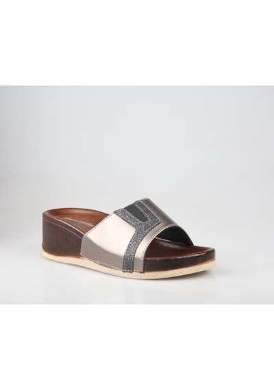 Pierre Cardin Pc-7021 Ortopedik Platin Kadın Terlik Platin