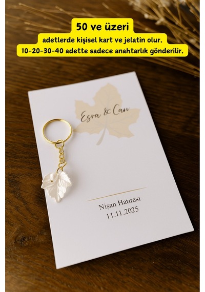 Çınar Yaprağı Anahtarlık - Kına Hediyesi - Nişan Hediyesi - Mevlit Hediye - Anneler Günü 10 Adet Çok Renkli