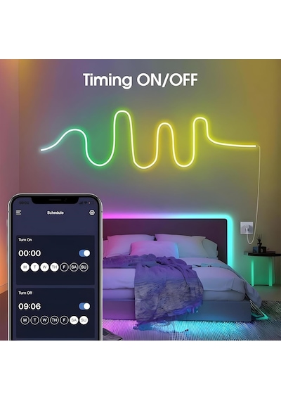 Sese Duyarlı Animasyonlu Rgb Kumandalı 5 Metre Neon Şerit Hortum Led Usb Ve App Uyumlu