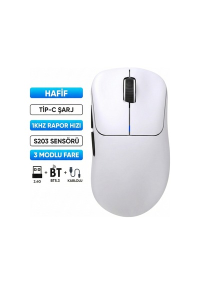 T700 Makrolu Kablosuz Oyuncu Mouse- 3 Modlu Kullanım-500 Mah Batarya Diğer