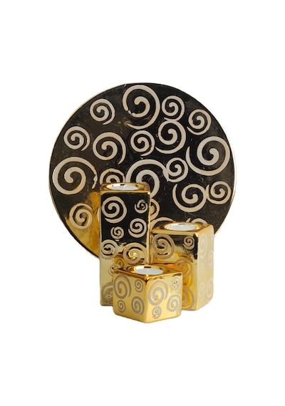 Lüks Porselen 3lü Tealight Mumluk Şamdan Biblo Heykel Hediyelik Dekoratif Ürün Masa Süsü Ev Hediye 1