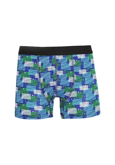Akbeniz Erkek Penye Likralı Desenli Boxer 40118-Mavi