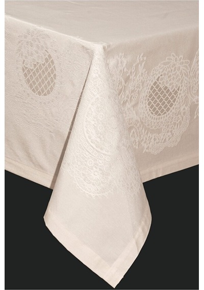 Pano Lace Pamuklu Masa Örtüsü 8 Kişilik 150x220 Cm Masa Örtüsü Kr