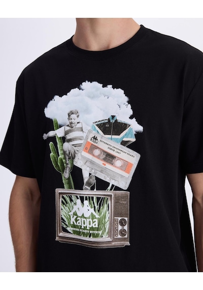 Kappa Authentic Vitor Erkek Siyah Regular Tişört