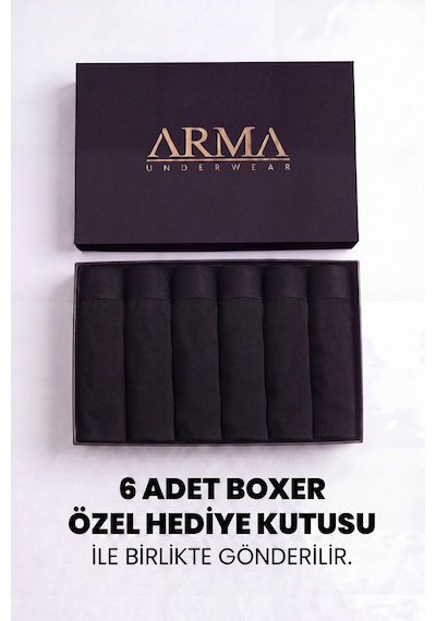 Arma Yıldız Erkek Premium Bambu Siyah Boxer 6'lı Hediye Kutulu Damat Bohçası Ve Çeyiz Seti Siyah-6 Arma Yıldız Erkek Premium Bambu Siyah Boxer 6'lı Hediye Kutulu Damat Bohçası Ve Çeyiz Seti Siyah-6