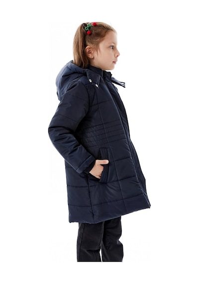 Benitto Kids Kız Çocuk Kapüşonlu Kışlık Şişme Mont 51355 Lacivert