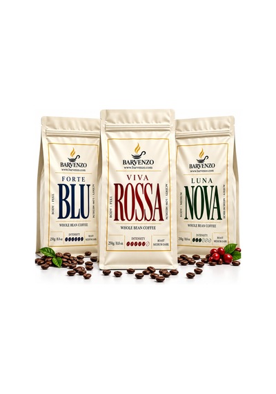 Barvenzo Üçlü Kahve Deneyimi 250 G 3 Forte Blu + Viva Rossa + Luna Nova Espresso