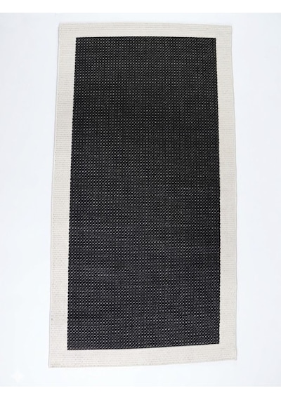 Derin Sisal Krem Bordürlü Siyah Jüt Sisal Dekoratif Kaymaz Taban Yıkanabilir Halı St05-948 Renkli