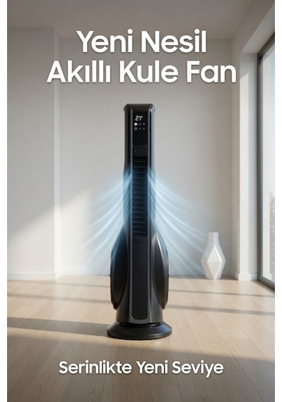 Smart Akıllı Turbo Fan Auhma Led Ekranlı Kumandalı 90 Hareketli Serinletici Soğutucu Vantilatör Smart Akıllı Turbo Fan Auhma Led Ekranlı Kumandalı 90 Hareketli Serinletici Soğutucu Vantilatör