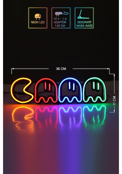 İstasyon Neon Grafik Pac Man Neon Led / Pac-man Gece Lambası / Pacman Dekoratif Lamba / Işıklı Oyun Karakteri / Gamer Ambians Işığı Renkli İstasyon Neon Grafik Pac Man Neon Led / Pac-man Gece Lambası / Pacman Dekoratif Lamba / Işıklı Oyun Karakteri / Gamer Ambians Işığı Renkli