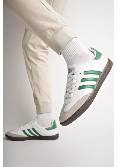 Muggo Jabbar Unisex Ortopedik Günlük Garantili Bağcıklı Yürüyüş Koşu Sneaker Spor Ayakkabı Yeşil