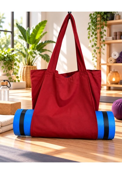 Mat Taşıma Çantası Yoga Fitness Silindir Antrenman Çantası - Çantalı Fermuarlı Mat Taşıma Çantası Kırmızı