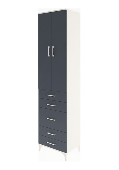 Hyperion Dolap 4 Raflı 5 Çekmeceli 2 Kapaklı 60x44x243 Aytaşı-antrasit Aytası