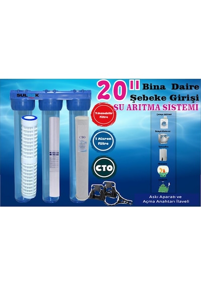 Sulook 20 Inç Daire,Bina,Fabrikaşebeke Girişi Su Arıtma Sistemi T