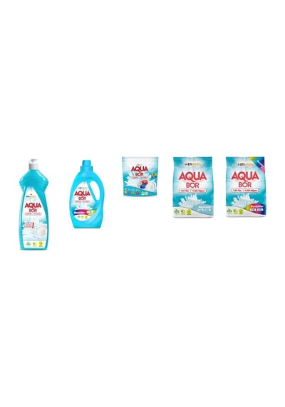 Aquabor Doğal Mineralli Elde Bulaşık + Sıvı Renkliler + Tablet + 4 Kg Beyaz + 4 Kg Renkliler 5 Li Set 29195554