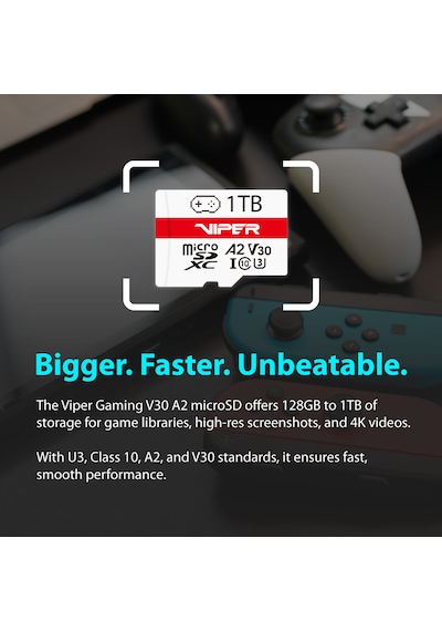 Patriot Viper Gaming Series 1tb Microsdxc V30 A2 U3 Uhs-ı Class 10 Hafıza Kartı Pv1tbgm32mcx