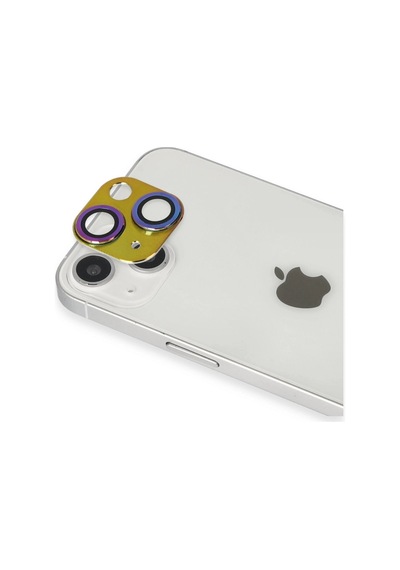 Apple iPhone  Uyumlu  13 Pers Alüminyum Kamera Lens - Rainbow Çok Renkli