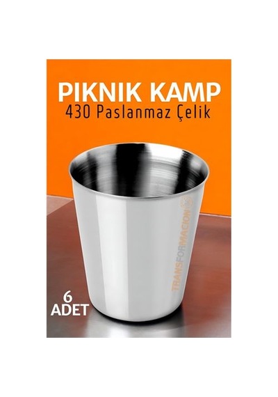 Zenvac Paslanmaz Çelik Bardak Seti Kamp Piknik Bardağı 6 Adet 721504 Zenvac29 Renkli