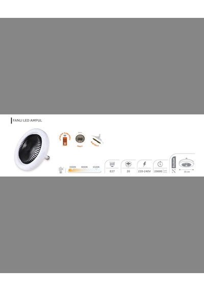 Hzr Fanlı Uzaktan Kumandalı Led Ampul E27 30w