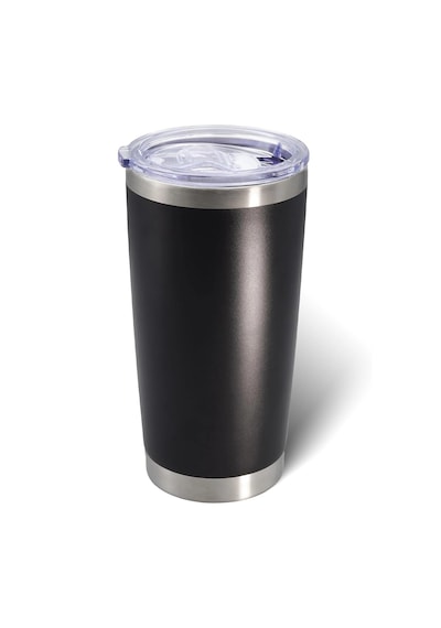 Forzacase Çift Katmanlı Paslanmaz Çelik Pipet Girişli 600ml Sıcak Soğuk Tutan Bardak Termos Mug - Fc1142 Siyah