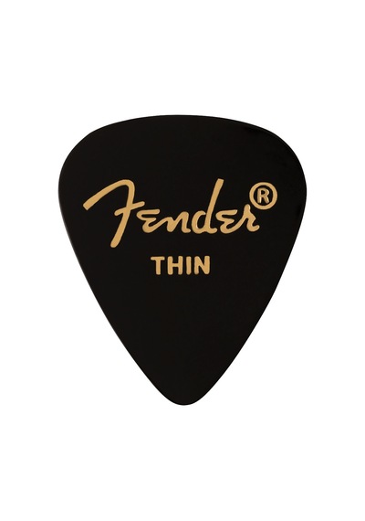 Fender 1980351706 Classic Celluloid Black 351 Shape Thin Gitar Penası 12'li Klasik Selüloit Malzeme İnce Yapı Ve Pürüzsüz Çalım Hissi