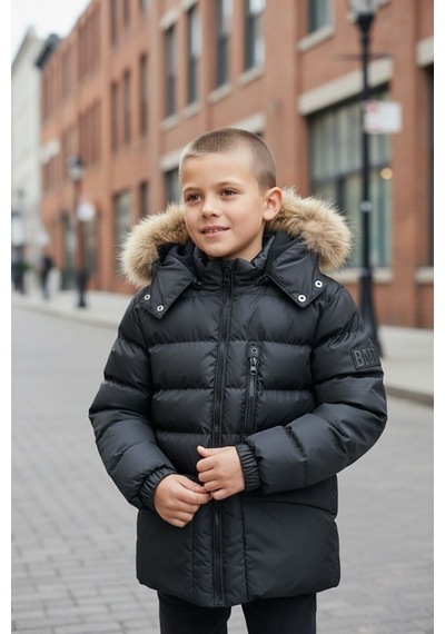 Benitto Kids Erkek Çocuk Şişme Mont 51334 Siyah