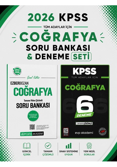 Pegem 2026 Kpss Ezberbozan Coğrafya Soru Dünyası & Kpss Coğrafya 6 Deneme Evp Akademi