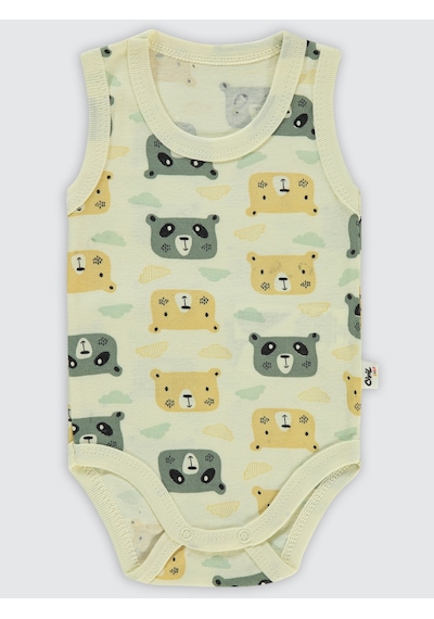 Civil Baby Erkek Bebek Çıtçıtlı Badi 1-36 Ay Taş Rengi Taş Rengi Taş